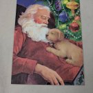 PVA Paralyzed Veterans Christmas Holiday Card Unused VTG Napping Santa & Puppy