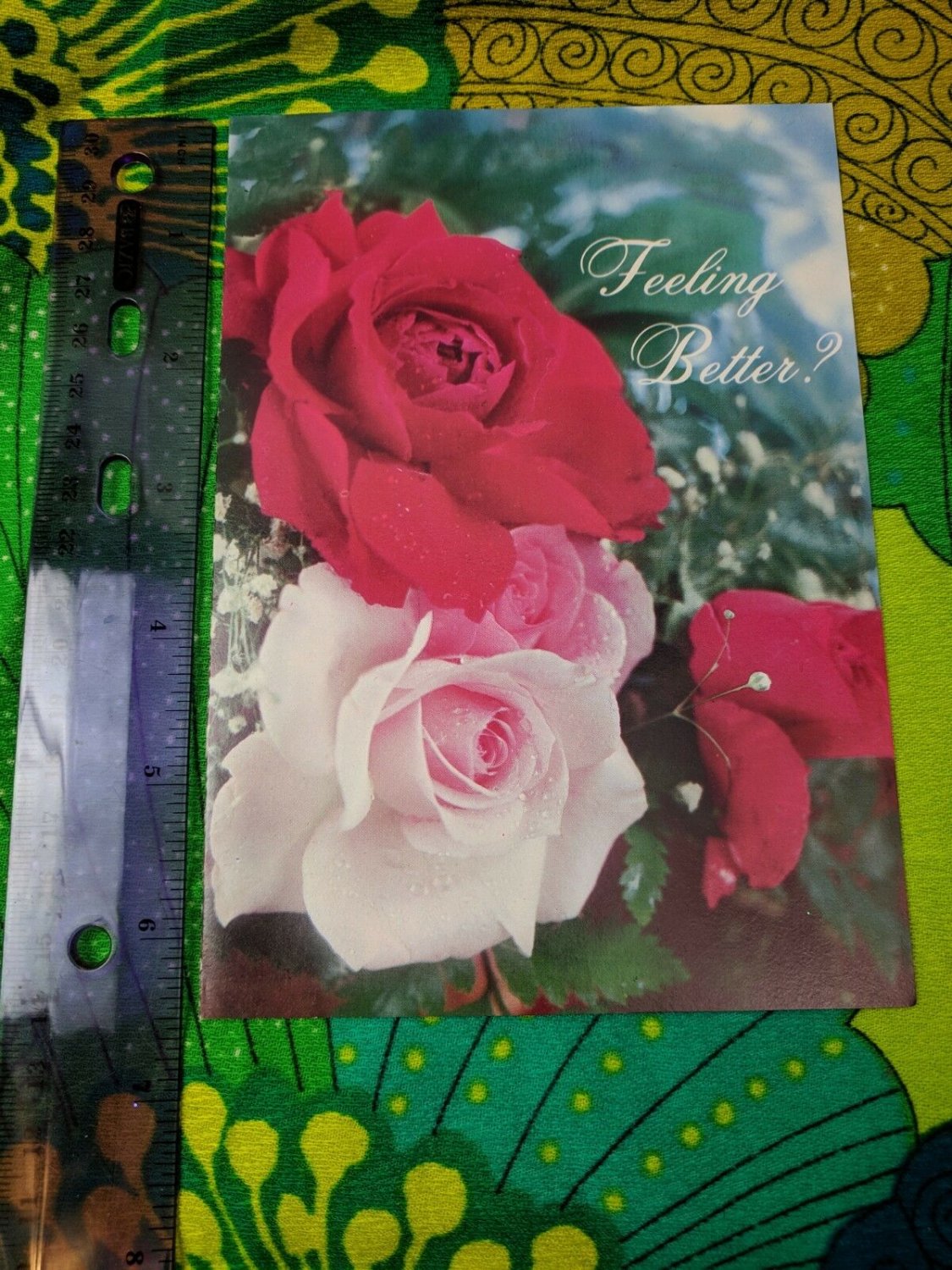 Artis Paper Magic Co Unused Card Feeling Better?, Red & Pink Roses