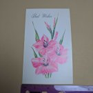 Missionhurst Original Best Wishes Greeting Card Pink Gladiolus