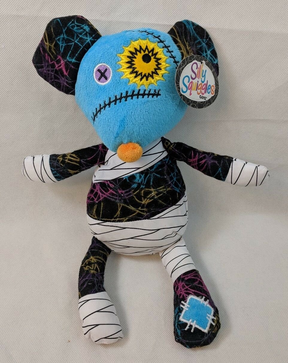 Ganz Silly Squiggles Mouse Plush Stuffed Animal Aqua, Mummy Bandage Wrappings