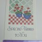 Case Special Thanks to You Note Card Blank Inside Red Geranium Flowers