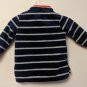 Carter's Navy Blue & Gray Striped Fleece Jacket Size 6M Red Trim, Bear Applique