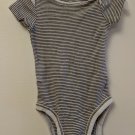 Carter's Just One Year Bodysuit Creeper Dk Brown & White Thin Stripes Size S Boy