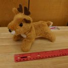 Aurora Plush Toy Deer Reindeer Antlers 6" Long Stuffed Animal