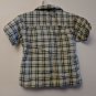 Faded Glory Button-Up Short Sleeve Shirt Size 12M Boy Tan Blue Green Plaid