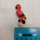 Vintage 1980s Resin Kids Lapel Pin Brooch Pink Flamingo Bird on Shell