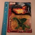 The Legend of Dragon Green 2-Headed Fire Breathing Dragon 4"x3" Plastic Toy
