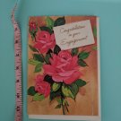 Charm Craft Congratulations On Your Engagement Card Unused Vintage 1970's Roses