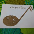 Famous Artists Studios Christmas Holiday Card Unused VTG White/Gold Nativity