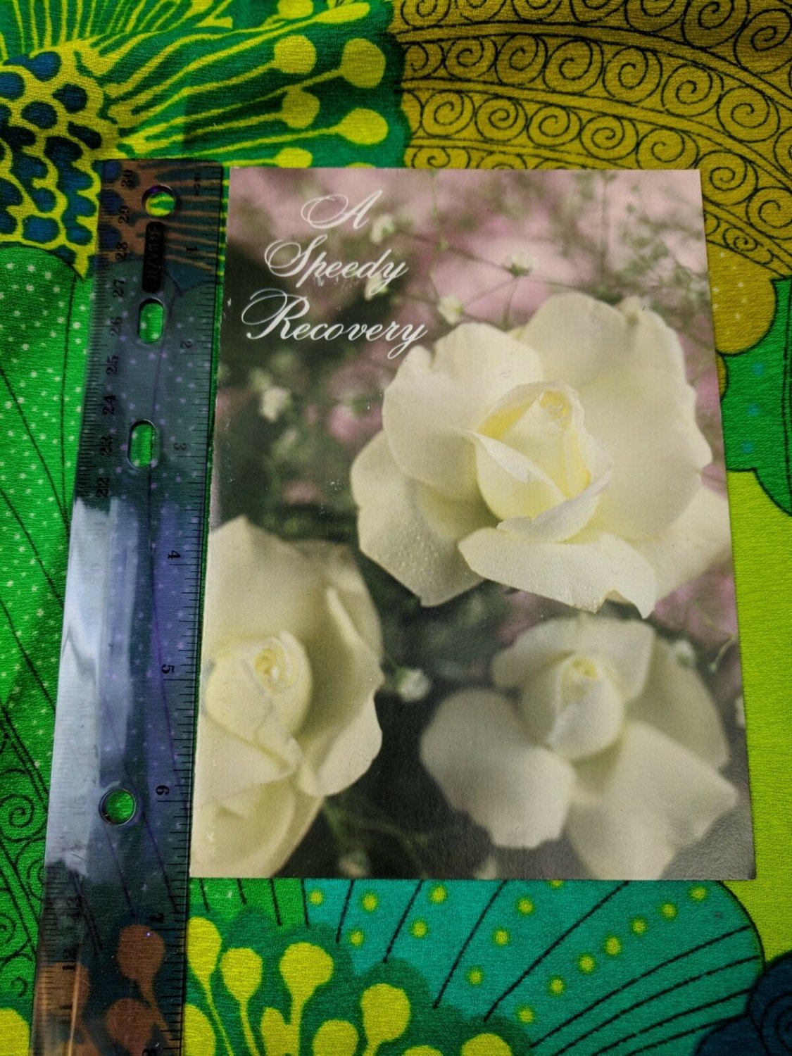Artis Paper Magic Co Unused Card A Speedy Recovery, White Roses