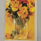 Vintage Fantusy Cards Get Well Card Unused Yellow. & Red Rose Flowers
