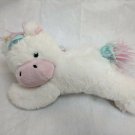 Little Miracles Unicorn Pony Plush Toy 12" Long White/Aqua/Pink/Purple