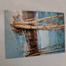 Christmas Originals Holiday Card Unused Vintage 1980s Snowy Scene Birch Trees