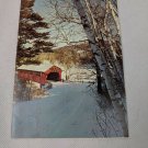 Christmas Originals Holiday Card Unused Vintage 1980s Snowy Scene Covered Bridge