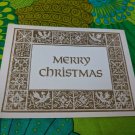 Famous Artists Studios Christmas Holiday Card Unused VTG Cream/Gold Quilt Border
