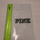 Victoria's Secret Pink Clear Vinyl Pouch w/ Black Lettering, Sealable 6.5"x3.5"