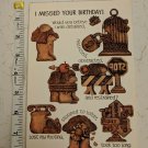 Vintage Unused Birthday 1970's Unusual Woodcut Style Troll Creature Ambassador