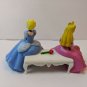 Disney Princess DecoPac Cake Topper Aurora & Cinderella on Bench 3"Tall 4.5"W
