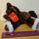 Aurora World Mini Flopsie Horse Pony Dark Brown Clydesdale Beanie Plush 8"