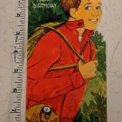 Vintage Happy Birthday Hiking Boy Red Jacket Canteen Ambassador Card Unused