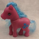 Fakie Pony Magenta w/ Blue Hair, Hearts Symbol 4.5" Tall