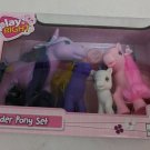 Walgreen Play Right Wonder Pony Set 4-pk Plastic Horses 4.5-2.5" Tall Figures