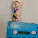 Vintage 1980s Resin Kids Lapel Pin Brooch Pink Teddy Bear, Hat, Kite *BROKE PAW*