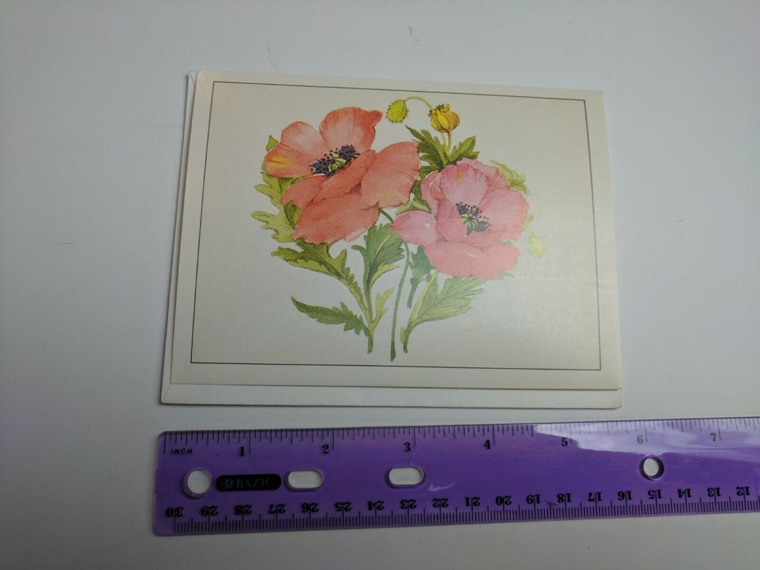 Paralyzed Veterans PVA Blank Note Card Poppy Flowers