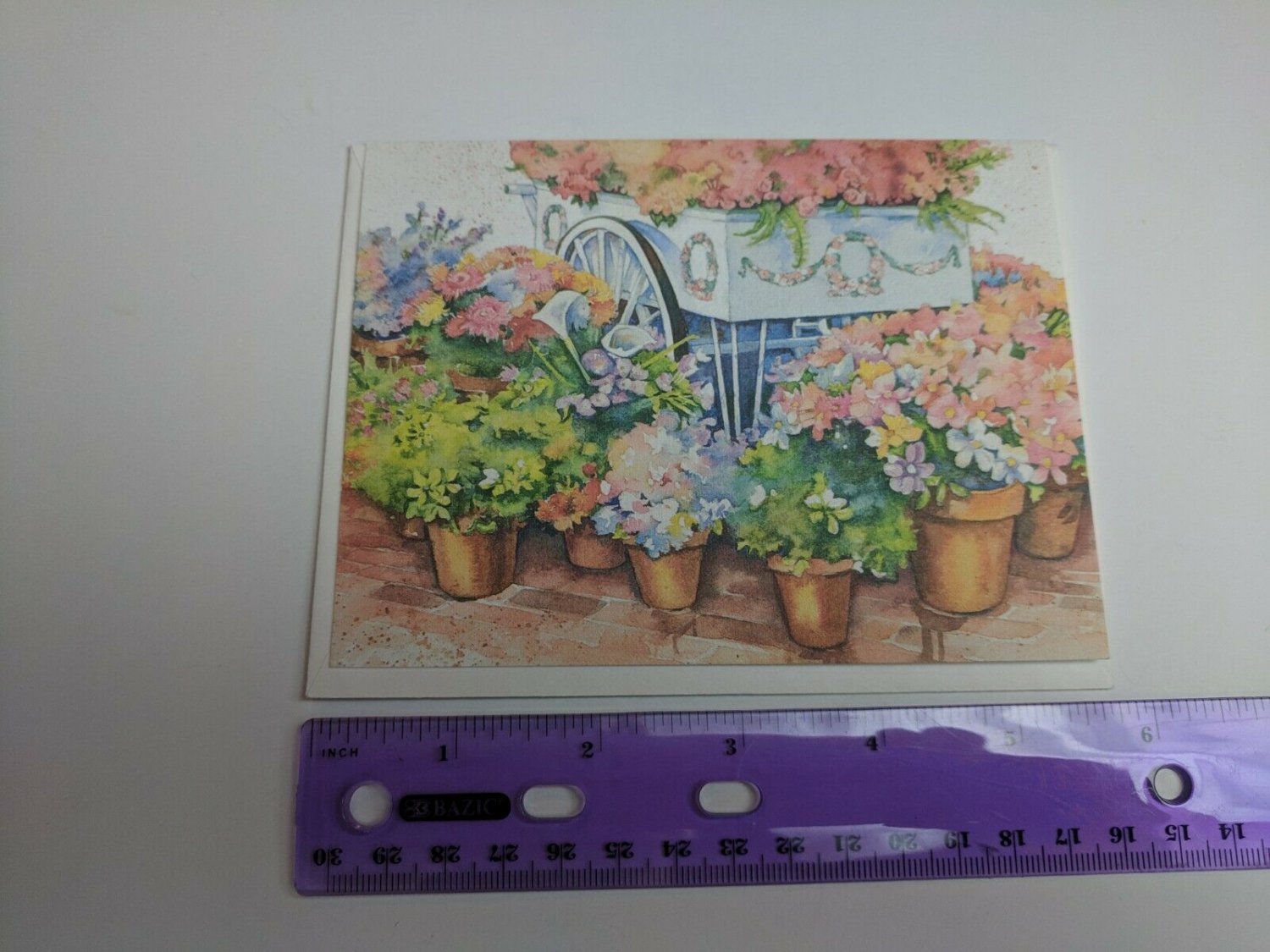 PVA Paralyzed Veterans Blank Note Card Janice Castiglione Flowers & Wagon