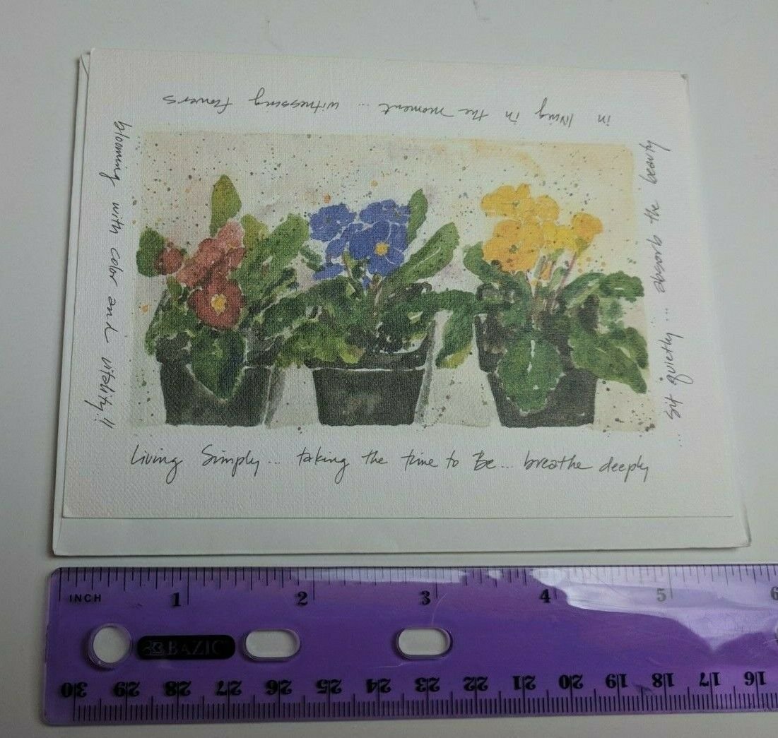 Paralyzed Veterans PVA Peg Conley Blank Note Card Potted Flowers