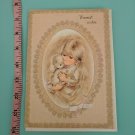 Vintage Norcross Gentle World Warmest Wishes Birthday Unused Card Girl w/ Lamb