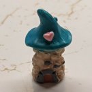 Resin Fairy Garden Miniature Teeny Tiny Round House Teal Roof 2.5cm Tall