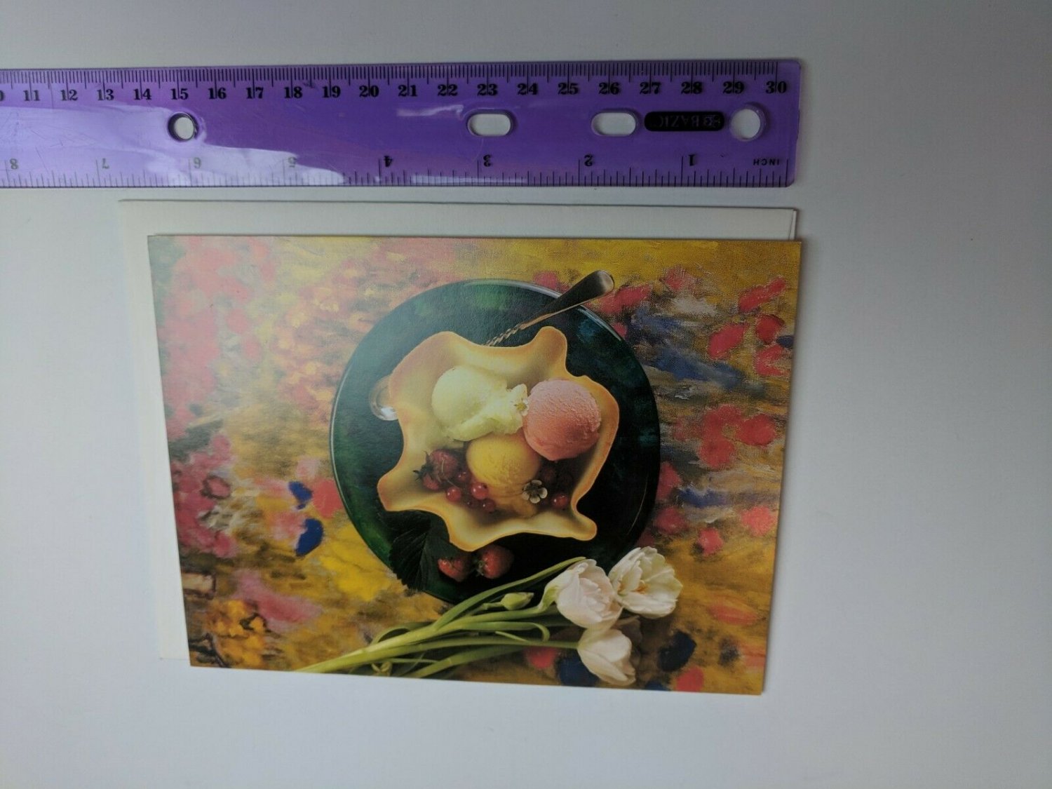 Easy Mango Sorbet Blank Note Card w/ Recipe from Dream Desserts 1993 Galison
