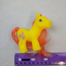 Yellow & Orange Baby Pony Horse, 3" Tall Fakie MLP w/ Pink Clovers Symbol