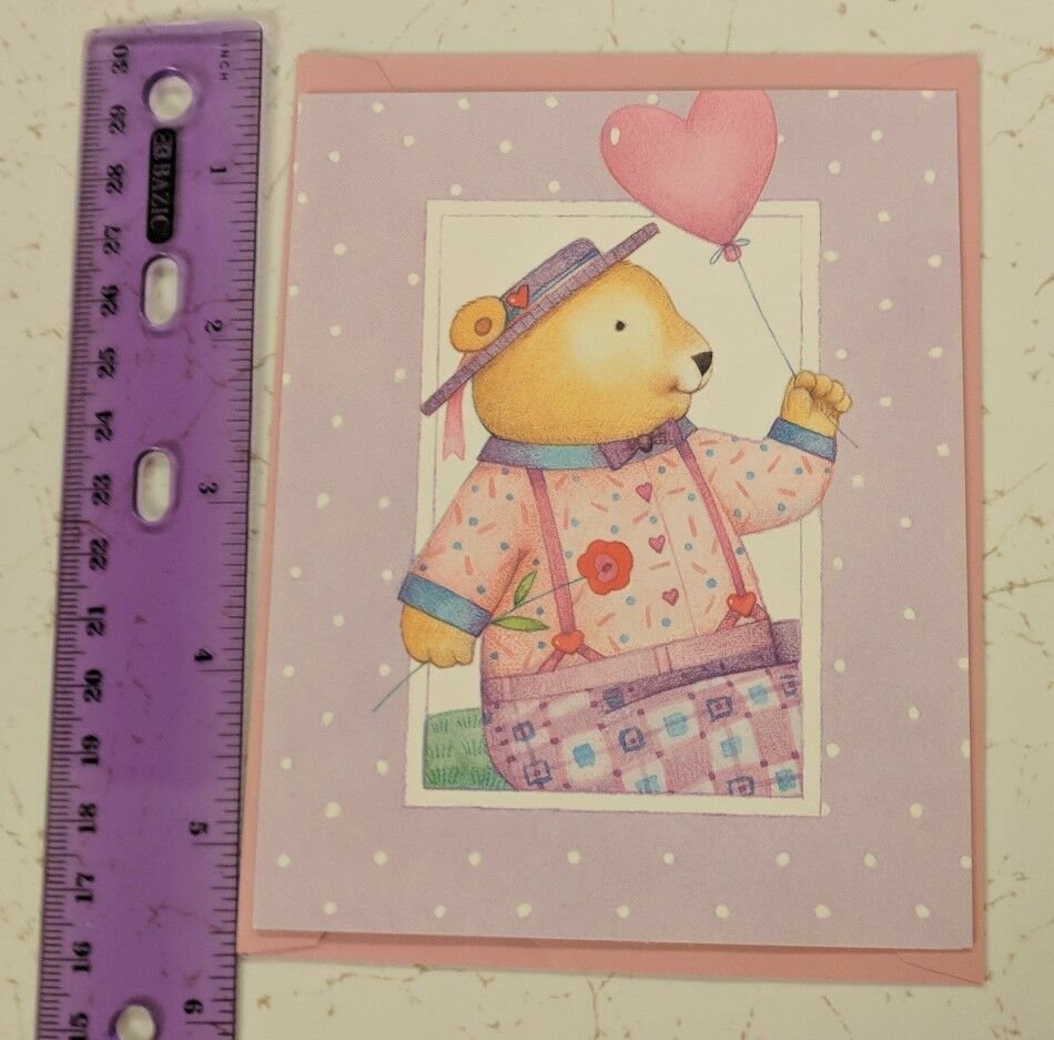 Current Inc Brightsides Valentine's Day Bear by R Dean Grist Card Unused Vintage