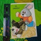 Norcross Father's Day Unused Card - Bunny w/ Pet Dog going for a run