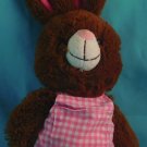 Animal Adventure Bunny Rabbit Plush 15" Stuffed 2012 Brown w/ White/Pink Apron