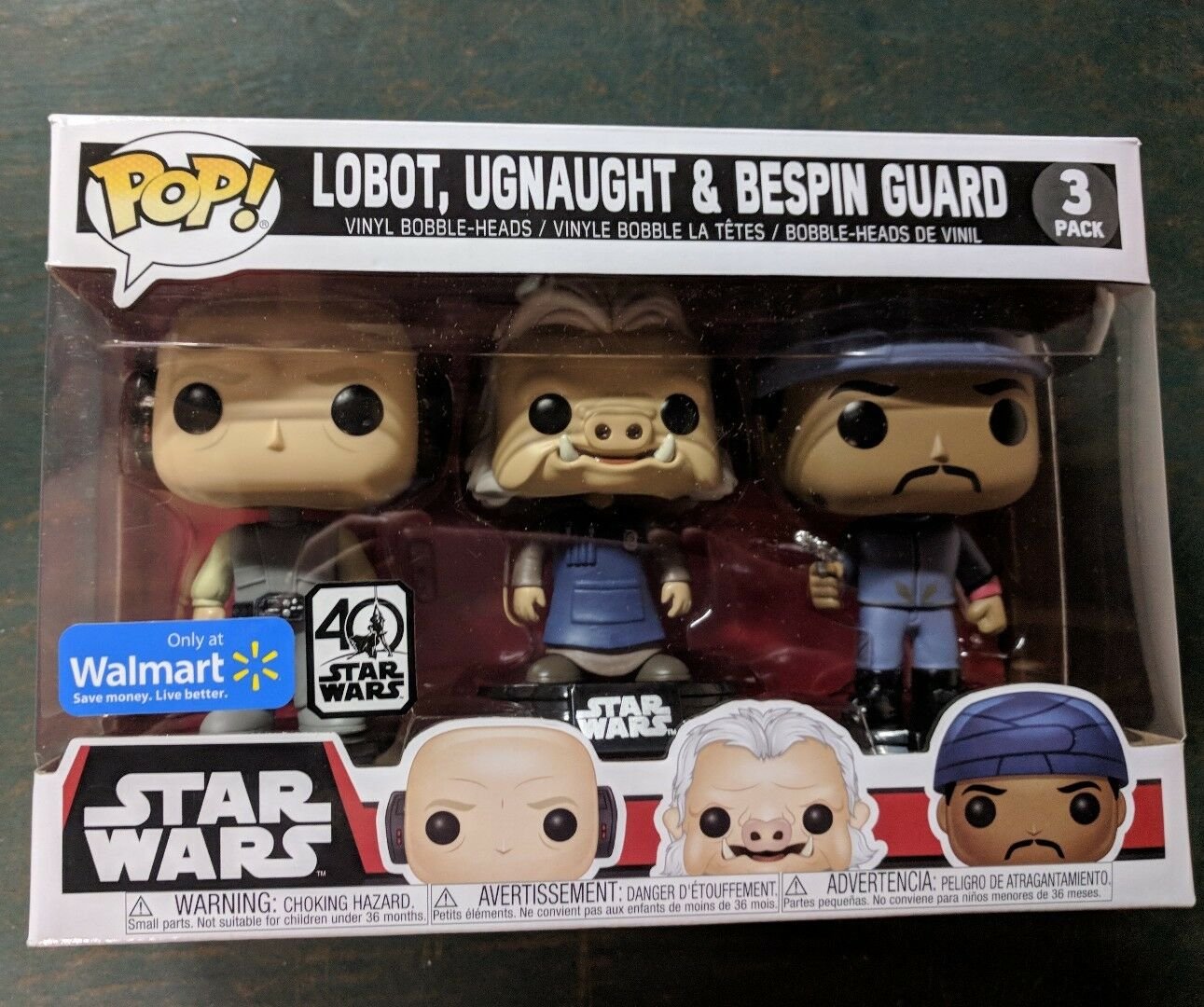 Funko Pop Star Wars Walmart Exclusive Lobot, Ugnaught and Bespin Guard MIB