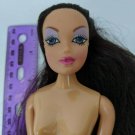 11.5" Fashion Doll Brunette Purple Eyeshadow & Eyes Nude for Redress