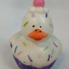 Oriental Trading Rubber Duckie Duck w/ Sprinkles, Cupcake Liner, Cherry 2" Long