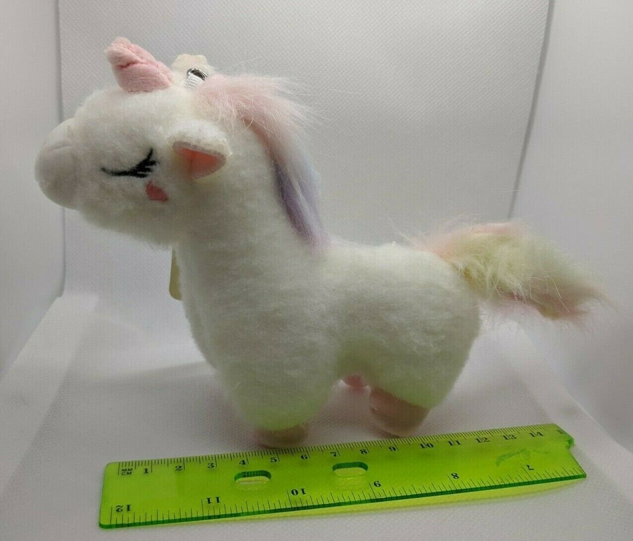 Unicorn Pony Mini 5.5" Keychain Plush Super Soft White w/ Gradient Mane/Tail