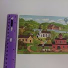 Sangamon Blank Note Card Lightweight Paper Village Scene Train Church School