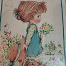 Amistad Mini Poster on Wood Frame Girl, Flowers Spanish Language Prayer 12x8.5"