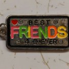 Best Friends 4-Ever Metal Charm Tag Neon Rainbow 3.5cm Wide