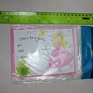 Come to a party Invitations Girl Princess Pink Frog Prince Wand 5 Unused Cards
