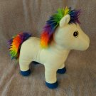 Wal-mart Horse Pony Rainbow Hair Blue Hooves Plush Stuffed Animal 12" Tall