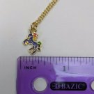 Mini 14mm Rearing Unicorn Pony Blue & Rainbow Necklace Pendant Costume Jewelry