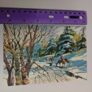 Grand Award Holiday Card *USED* Deer, Snow, Birch Trees