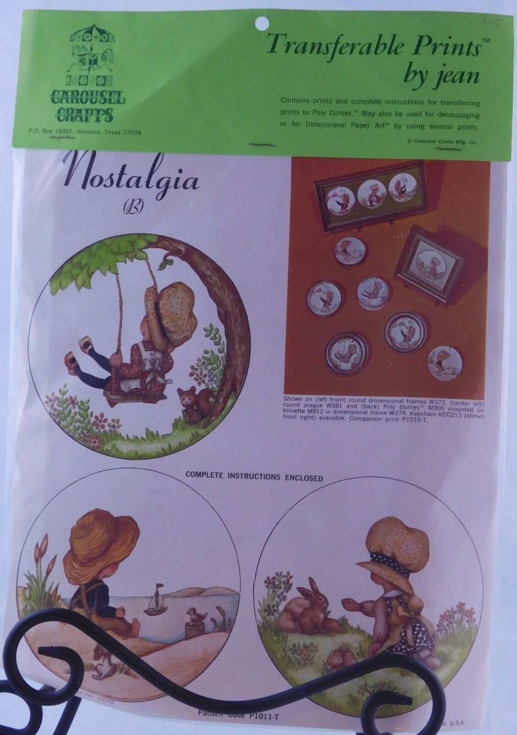 Carousel Crafts Transferable Prints Transfers by Jean - Children in Hats/Bonnets