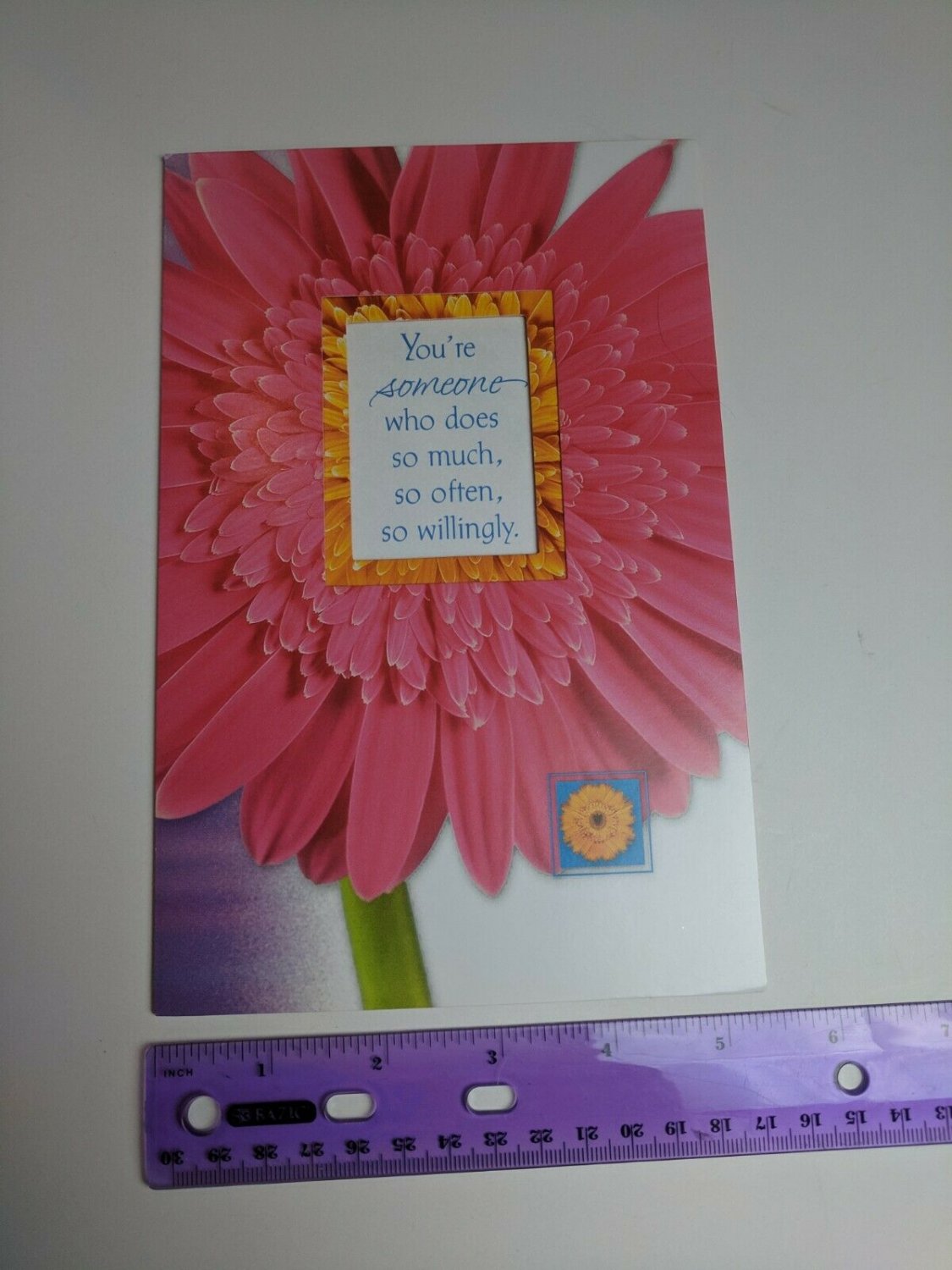 American Greetings Today & Always Note Card Thank You Card Pink yellow Floral